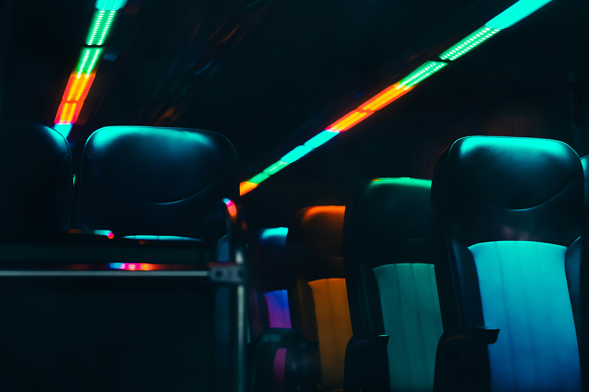 Party Bus: Ideal for night outs, parties, & proms (Alcohol service available for hourly bookings; 4-hour minimum)
